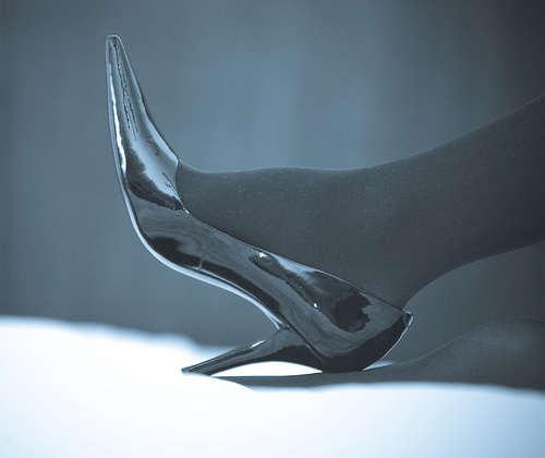 schwarze Lackpumps